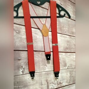 The British Belt Company Men's Red White Swiss Dots Adjustable Suspenders